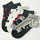 Набір 5 пар жіночих шкарпеток "Милі коти та сердечка" дихаючі до щиколотки IgnisFlos234, фото 2