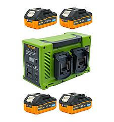 Інверторна акумуляторна станція Procraft PSI20 + 4 акумулятори Procraft Turbo 20 В, 4 А/год