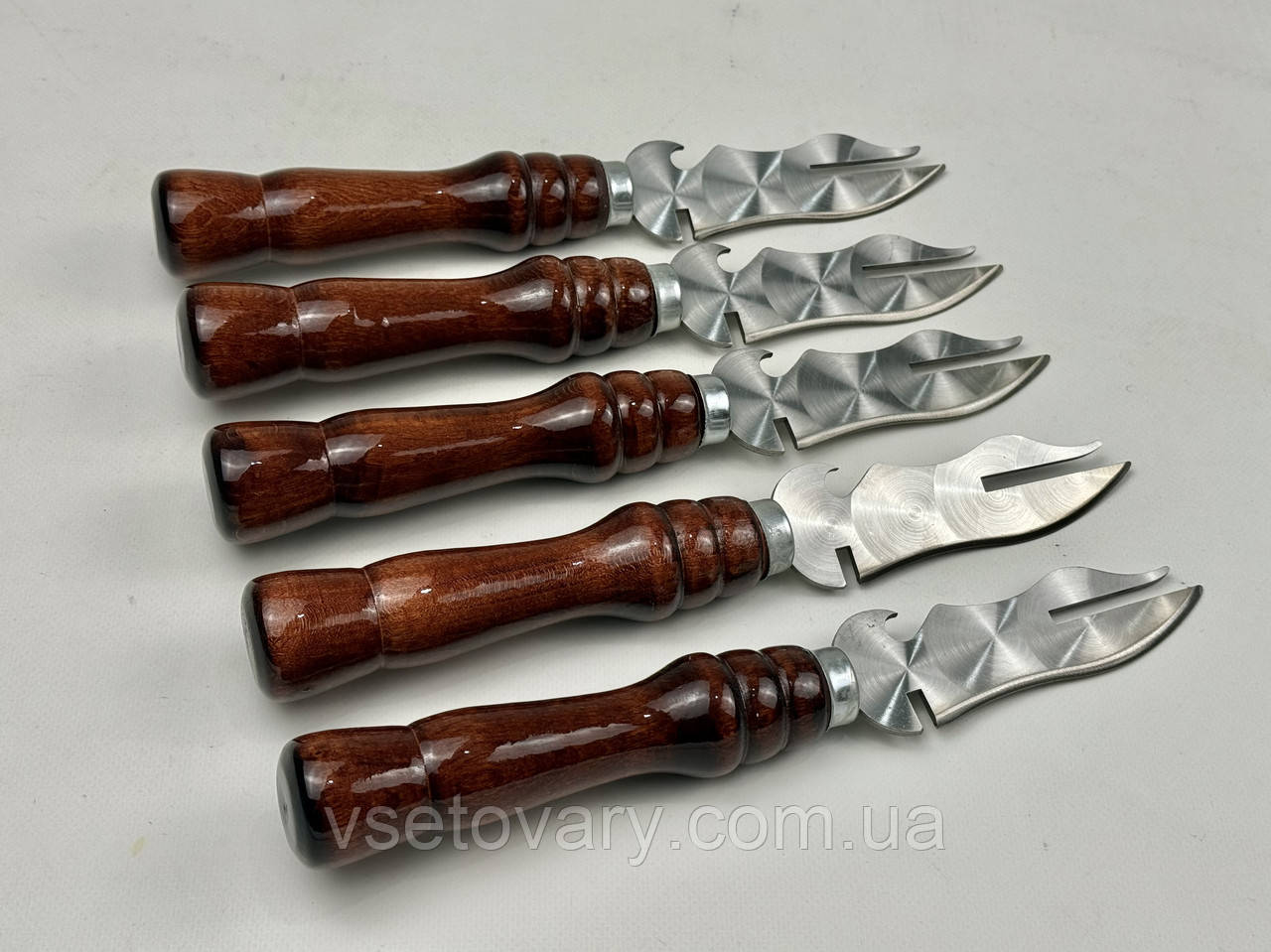 Вилка-ніж для зняття м'яса КІЗЛЯР, з деревяною ручкою, фото 1