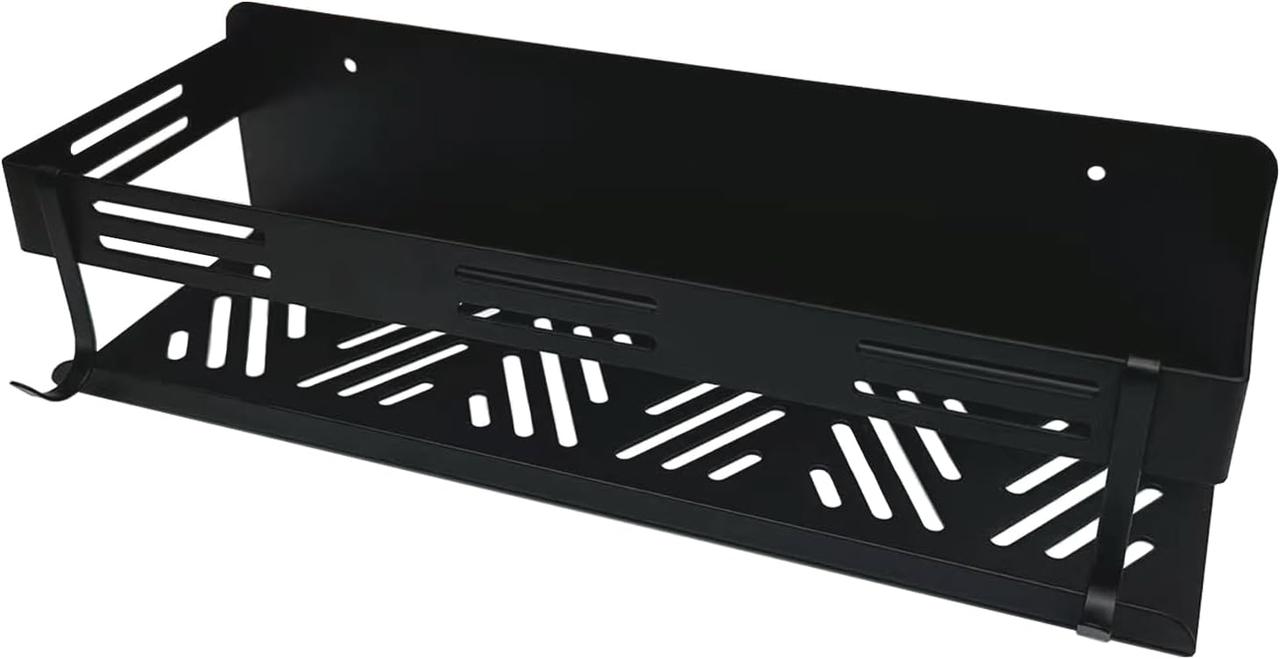 Полиця для душу без свердла, полиці для ванної з неіржавкої сталі для настінного кріплення зі знімним гачком Самоклейна, фото 1