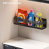 Полиця для душу без свердла, полиці для ванної з неіржавкої сталі для настінного кріплення зі знімним гачком Самоклейна, фото 2