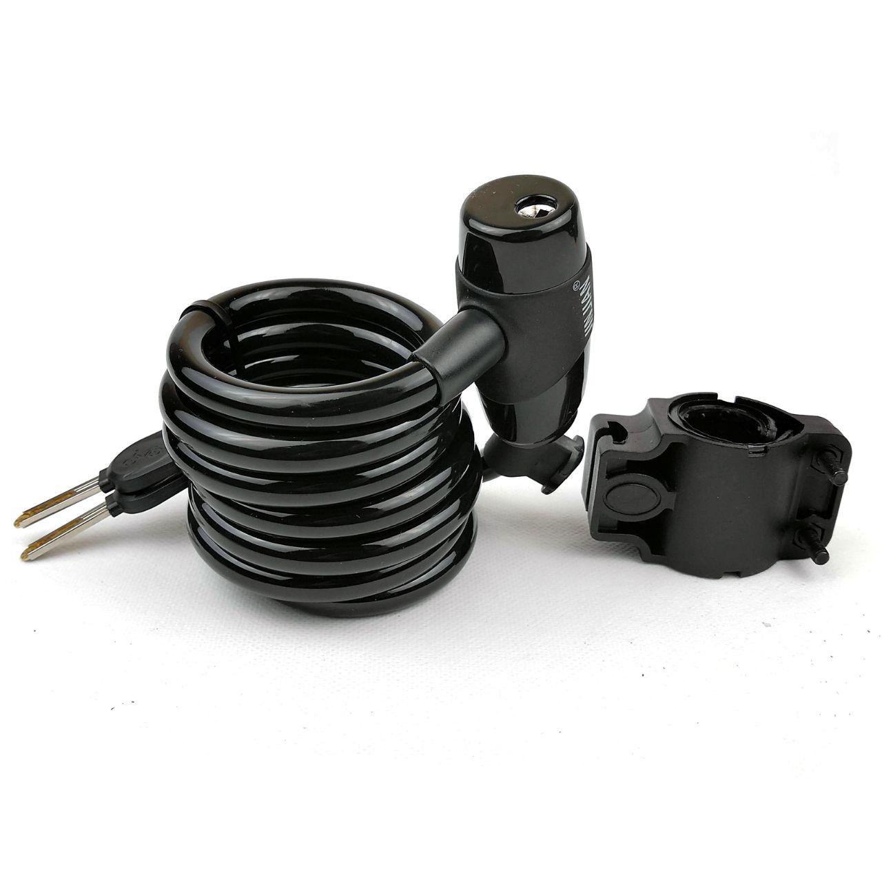 Замок для велосипеда тросовий 10х1500мм протиугінний чорний