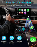 MoKo для бездротового адаптера Apple CarPlay — 2025 Перетворення дротового CarPlay на бездротовий ключ, USB-A/C Plug & Play, фото 6