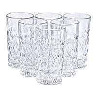 Набір фігурних склянок 6 шт. 300 мл скляні склянки для коктейлів, холодних напоїв HP-YH-14