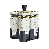 Набір баночок для спецій 4 шт 120 мл карусель для зберігання спецій HP-1330