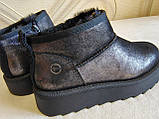 Уггі жіночі шкіряні короткі tamaris чорні 38 розмір., фото 9