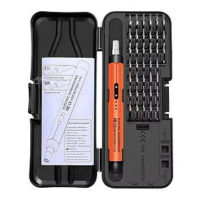 Електрична викрутка RIAS TK-S001H з реверсом і 38 бітами USB Type-C Orange (3_07471)