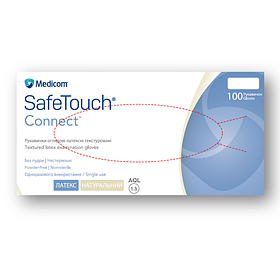 Рукавички латексні SafeTouch Connect без пудри 100шт М