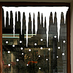 Набір новорічних наклейок на вікно Зимові Бурульки Сніг кружечки Happy Pocket Набір S білий матовий (HP-150S-010M)