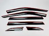 Дефлектори вікон із хром молдингом, вітровики Toyota Highlander 2020- 6шт, фото 5