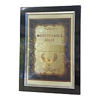 Фоторамка 10*15см Чорна з срібним (плоский багет)