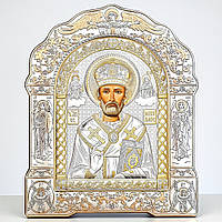 Ікона срібна 21.2х26.5 см. Святий Миколай Чудотворець. AR-5/003G/B.