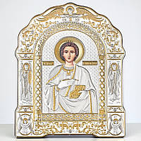 Ікона срібна  21.2х26.5 см Пантелеймон святий великомученик і цілитель. AR-5/012G/B.