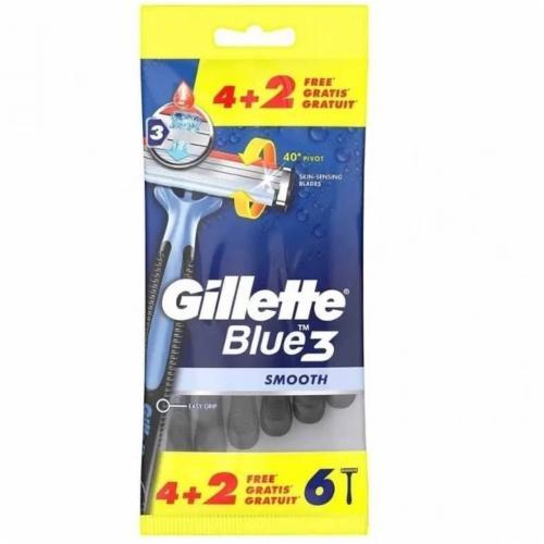Одноразові станки для гоління Gillette Blue 3 SMOOTH 3 леза (6 шт.), фото 1