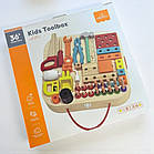 Набір дитячих інструментів дерев'яний у кейсі "Будівельник" 50де. Kids Toolbox, дитячий конструктор-інструментів, фото 2