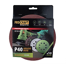Шкірка шліфувальна Procraft KD180.40 UNIVERSAL (набір 10 шт.)
