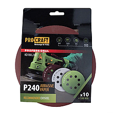 Шкірка шліфувальна Procraft KD180.240 UNIVERSAL (набір 10 шт.)