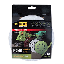 Шкірка шліфувальна Procraft KB180.240 UNIVERSAL (набір 10 шт.)