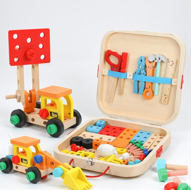 Ігровий набір інструментів 50 деталей у закритому дерев'яному кейсі