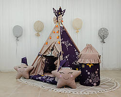Намет дитячий Вігвам для дітей курінь для ігор Зоряна мрія БОН БОН + кошик Повний комплект!