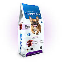 Гипоаллергенный сухой корм для собак средних и малых пород Happy Pet с телятиной 8 кг