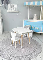 Дитячий стіл хмаринка з нішею 54х68х50, столик трюмо з відкидним верхом, білий, фото 4