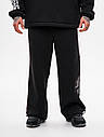 Широкі спортивні штани з вишивкою "Рюу", чорний, фото 2