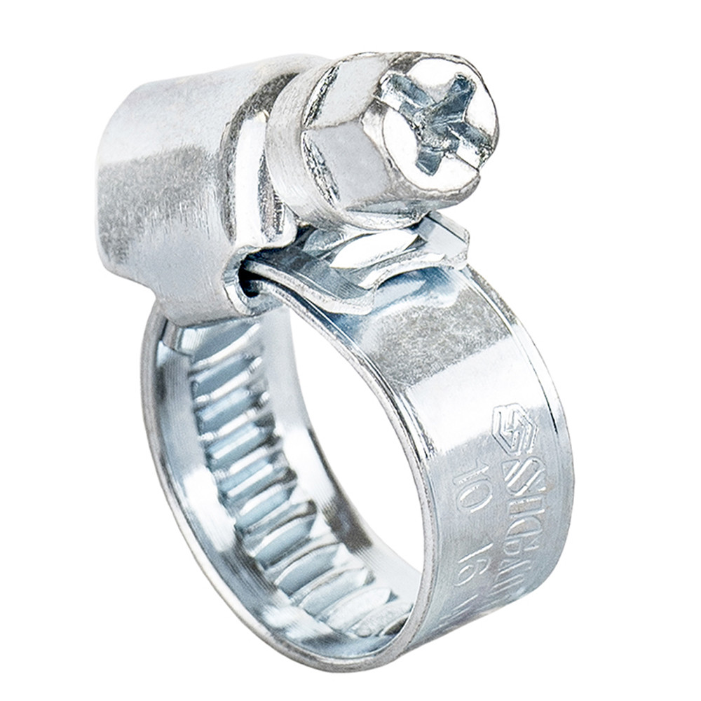 Хомут черв'ячний оцинкований 9 мм D10-16мм 25шт SIGMA (2511011), фото 1