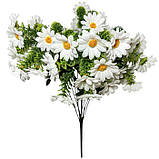 Штучні квіти букет ромашки білі  повітряні, 54см, фото 2