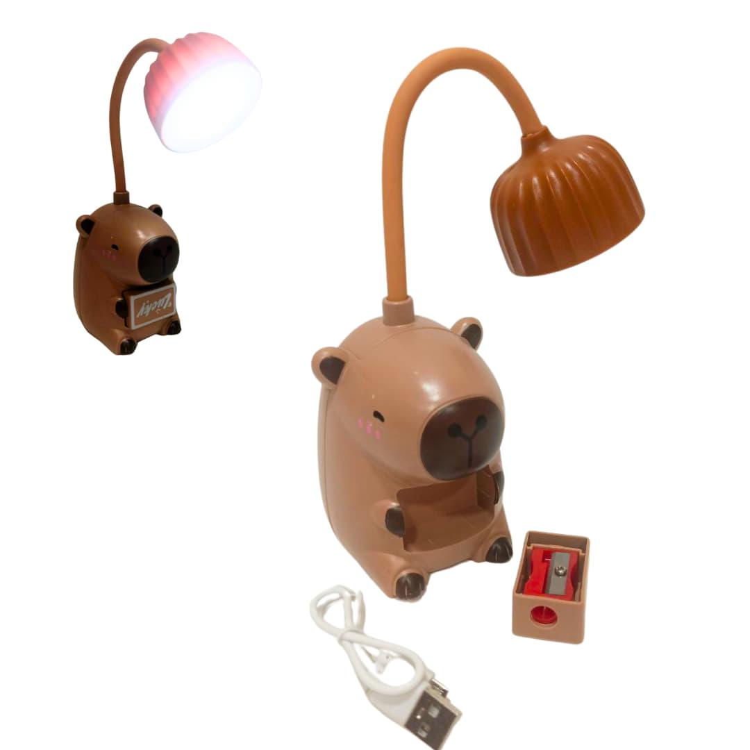 Світильник дитячий + нічник зі стругачкою, Капібара h-26 см (зарядка від USB) 25-SKG, фото 1