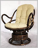 Крісло - гойдалка з натурального ротанга обертове, фото 3