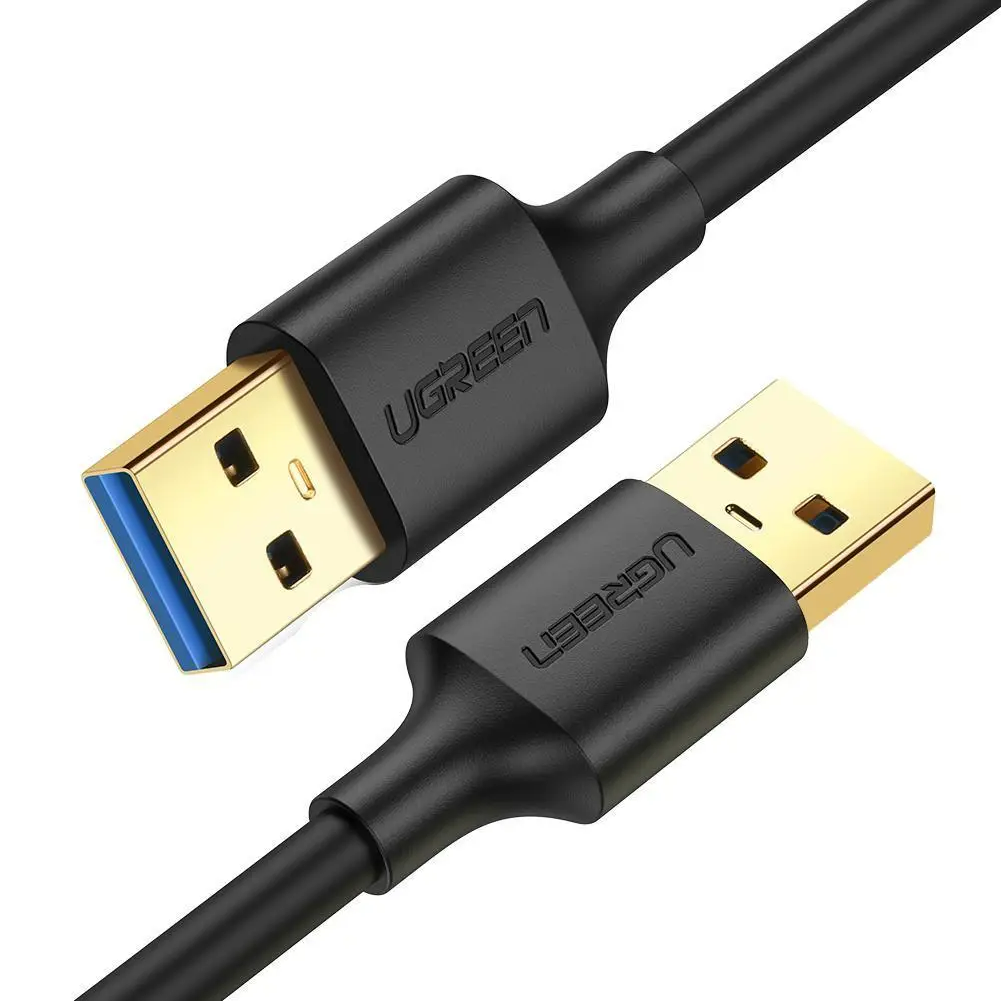 Кабель UGREEN US128 USB 3.0 A Male to Male Cable 2m Black (10371), фото 1