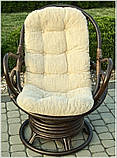 Крісло - гойдалка з натурального ротанга обертове, фото 2