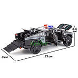 Машинка Tesla Cybertruck Поліція іграшка моделька металева колекційна 23 см Чорний (60849), фото 4