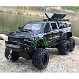 Машинка пікап Dodge Ram Mammoth моделька іграшка металева 21 см Чорний (60850), фото 9