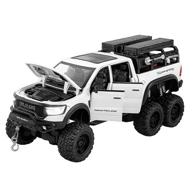 Машинка пікап Dodge Ram Mammoth моделька іграшка металева 21 см Білий (60852), фото 1