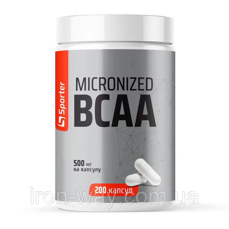 Sporter Micronized BCAA (200 caps), фото 1