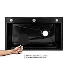Lidz Handmade H7545B Мийка для кухні інтегрована Decor Black PVD Honeycomb 3,0/1,0 мм LDH7545BDECPVD48373, фото 4