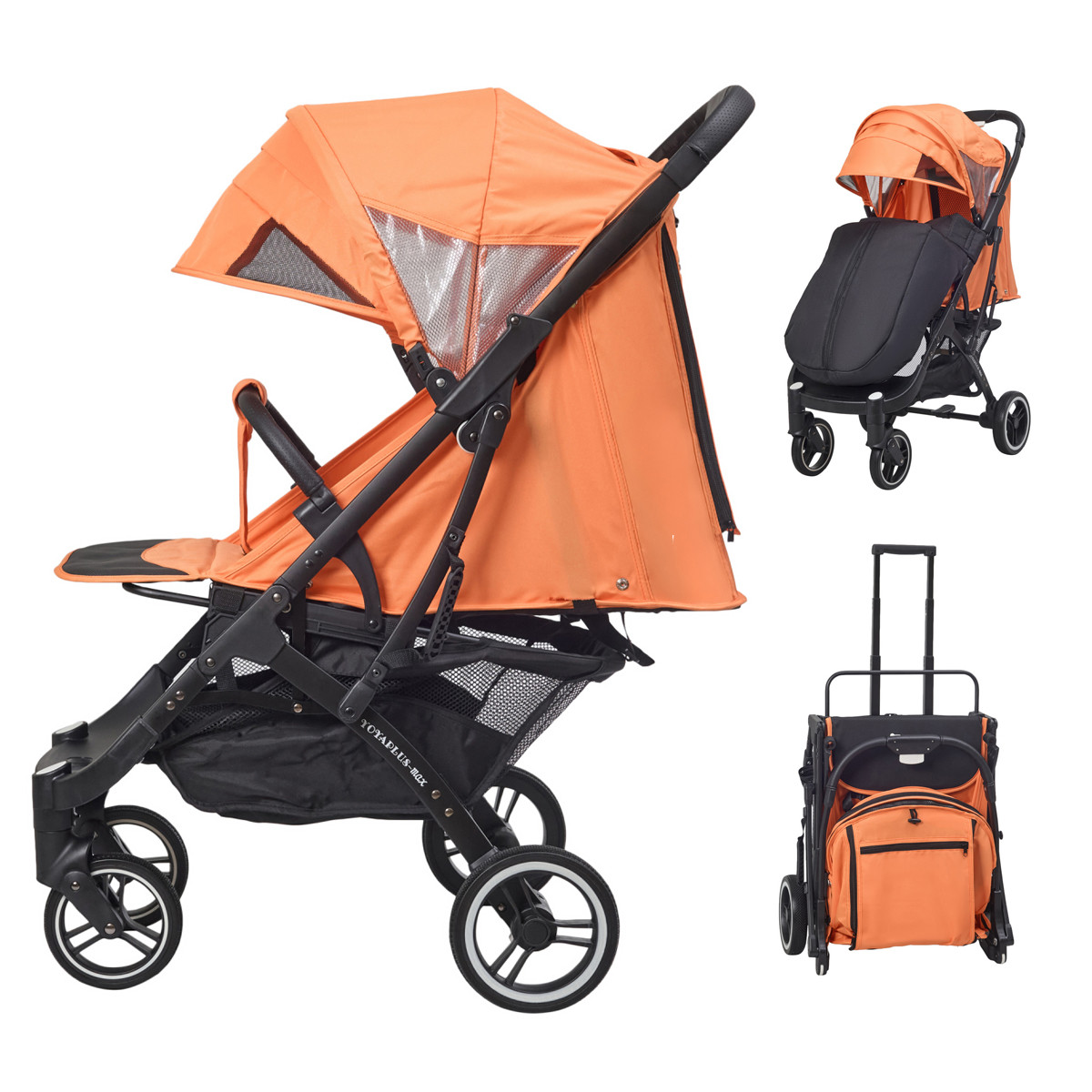 Прогулянкова коляска Yoya Plus Max Терракота, рама чорна