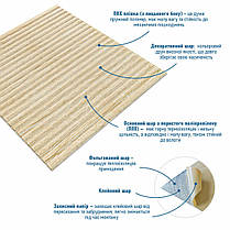 Самоклеюча декоративна 3D панель 700х700х5мм Бамбук Бежевий (077) SW-00000350, фото 2