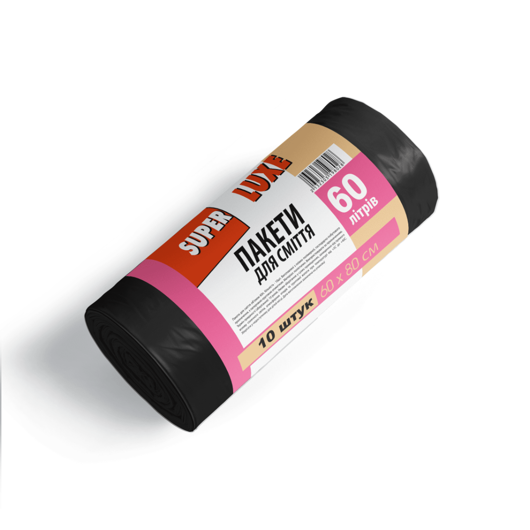 Пакети для сміття “TM Super Luxe” 60л. (10шт), 50уп/ящ.