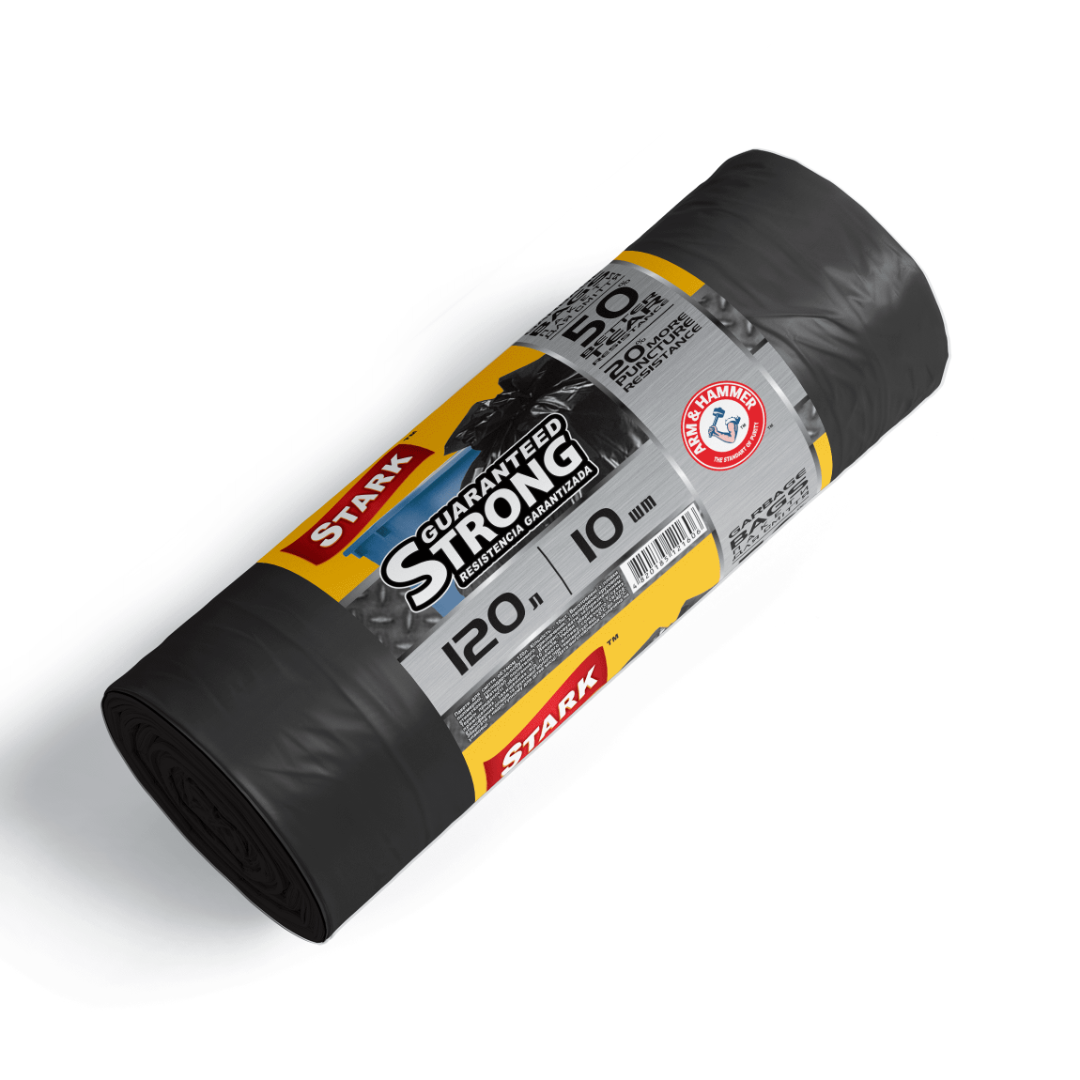 Пакети для сміття “TM STARK” 120л.(10шт), міцні чорні,  30уп/ящ.