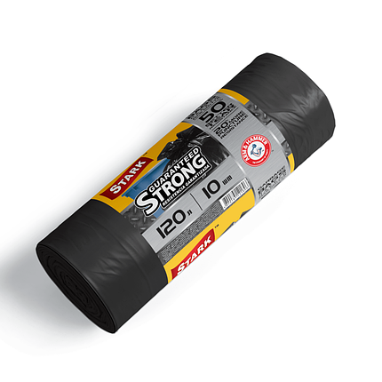 Пакети для сміття “TM STARK” 120л.(10шт), міцні чорні,  30уп/ящ., фото 1