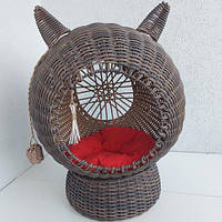 Будиночок для кота собаки Лежанка для тварин з штучного ротангу котобудинок ротанговий будино (1643)