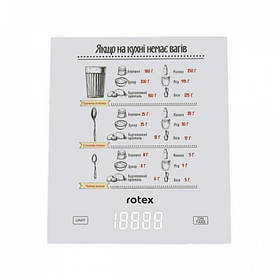 Ваги кухонні 21 х 18 х 2 см Rotex RSK15-W