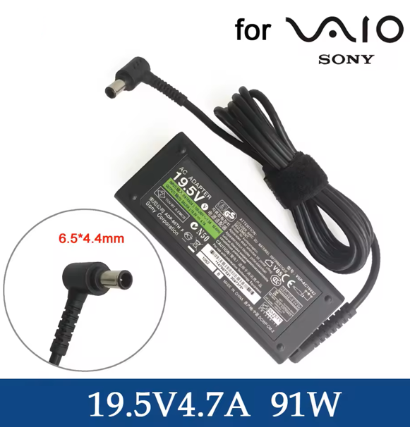 Зарядний пристрій для ноутбука 6,5-4,4 mm pin 4,7A 19,5 Sony 90W Оригінал новий, фото 1