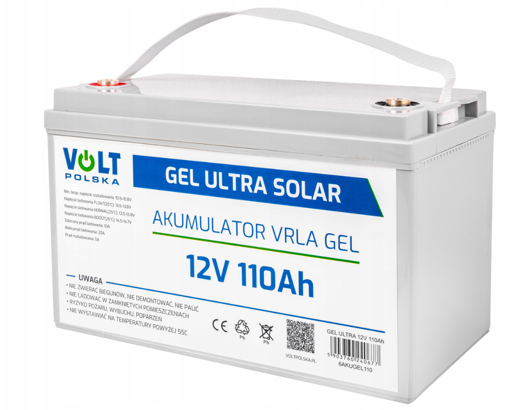 Гелевий Акумулятор 110Ah 12V VOLT GEL VPRO SOLAR (6AKUGEL110)