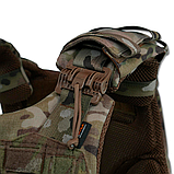 Тактичний бронежилет (M) Militex з original Cordura USA Мультикам з 3D-сіткою для вентиляції | Збільшена площа захисту, фото 4