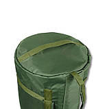 Сумка-баул 120 л олива виготовлений з посиленої тканини Oxford 600D | Циліндрична конструкція, фото 4