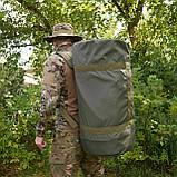 Сумка-баул 80 літрів (74*37.5 см) для військовий Олива Циліндричної конструкції Водонепронепроникний, фото 7